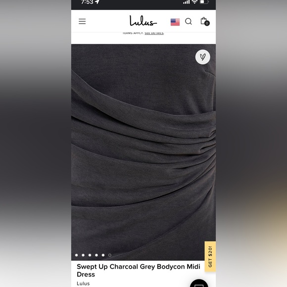 Lulu’s Swept Up Charcoal Grey Bodycon Midi Dress Size XL - Picture 5 of 11